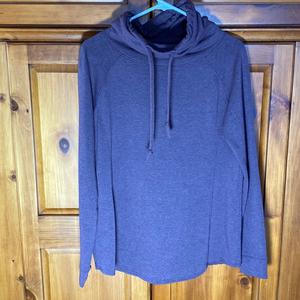 32 Degrees Women’s Purple Cowl Neck Sweatshirt Funnel Neck Top